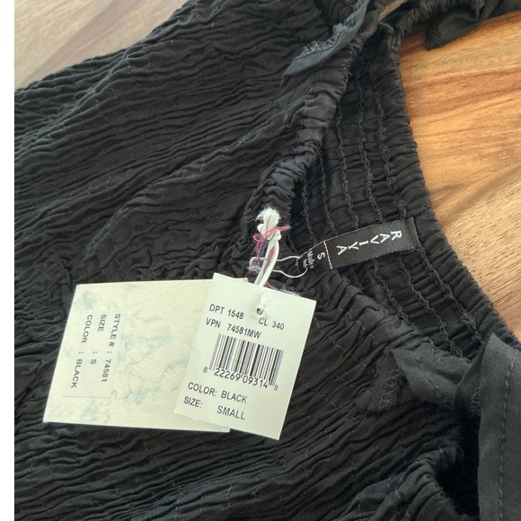 Raviya Womens Black Smocked Ruffle Cap Sleeve Maxi Dress 74581 Size Small NWT - Picture 4 of 8